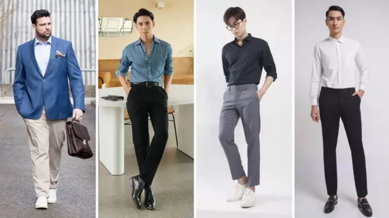 Chọn quần âu ống rộng phù hợp với dáng người