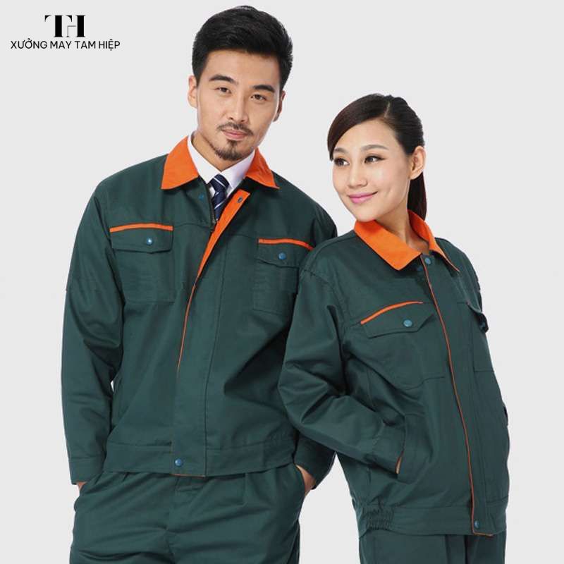 Xưởng may áo khoác đồng phục theo yêu cầu, 999+ mẫu đẹp, giá rẻ 9 Đồng phục áo khoác của công nhân thường dùng vải Kaki hoặc vải dù