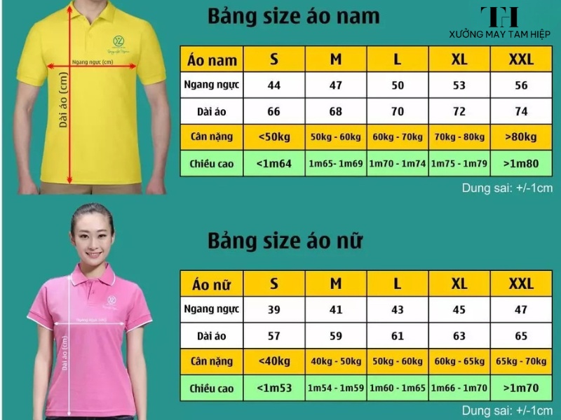 Xưởng may đồng phục giá rẻ, chất lượng, uy tín hàng đầu 2025 11 Trên đây là bảng size may áo đồng phục nam nữ, bạn có thể tham khảo