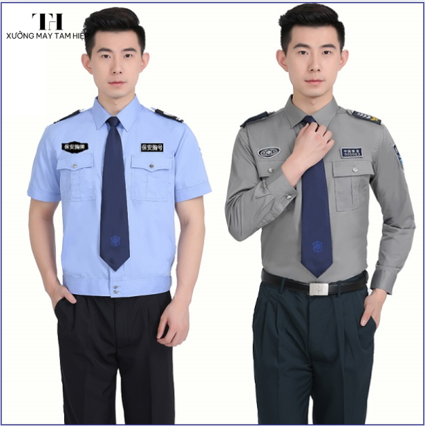 Xưởng May Tam Hiệp - nhận may áo sơ mi đồng phục giá rẻ, chất lượng nhất năm 2025 13 Áo sơ mi đồng phục bảo vệ mạnh mẽ chuẩn mẫu nghiêm túc