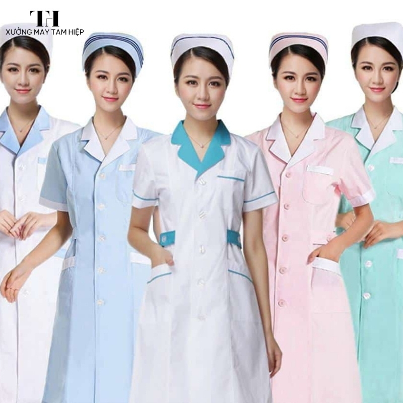Xưởng may đồng phục bệnh viện chuẩn mực y tế, chất lượng, giá tốt 15 Đồng phục y tá - điều dưỡng ưu tiên sự đơn giản, gọn gàng