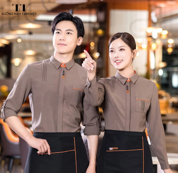Xưởng May Tam Hiệp - nhận may áo sơ mi đồng phục giá rẻ, chất lượng nhất năm 2025 9 Sơ mi đồng phục nhà hàng khách sạn cao cấp, sang trọng và vô cùng chuyên nghiệp