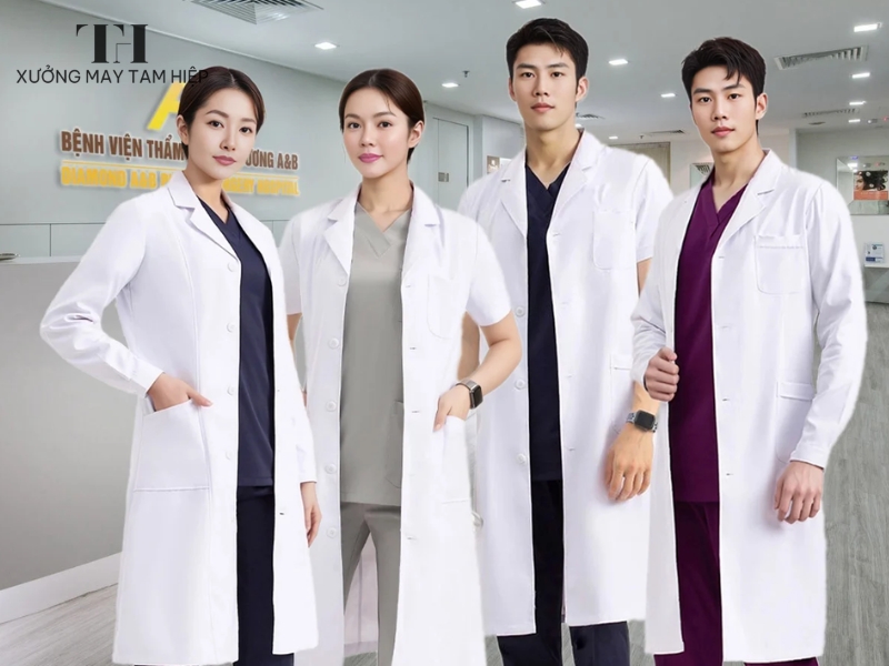 Đồng phục bác sĩ màu trung tính khá được ưa chuộng