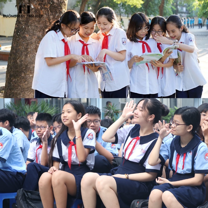 Áo sơ mi trắng là lựa chọn phổ biến nhất được nhiều nhà trường lựa chọn