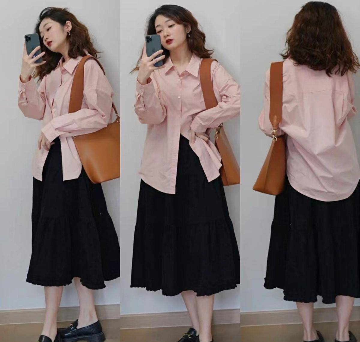 Xưởng may áo blouse ở Thanh Xuân, Hà Nội 12 Áo tay bồng pastel kết hợp chân váy