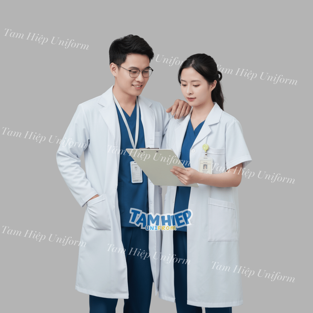 Xưởng May Đồng Phục Y Tế Xuất Khẩu Sang Thái Lan 1 Xưởng may đồng phục y tế chuyên nghiệp với hàng trăm áo blouse trắng tiêu chuẩn xuất khẩu