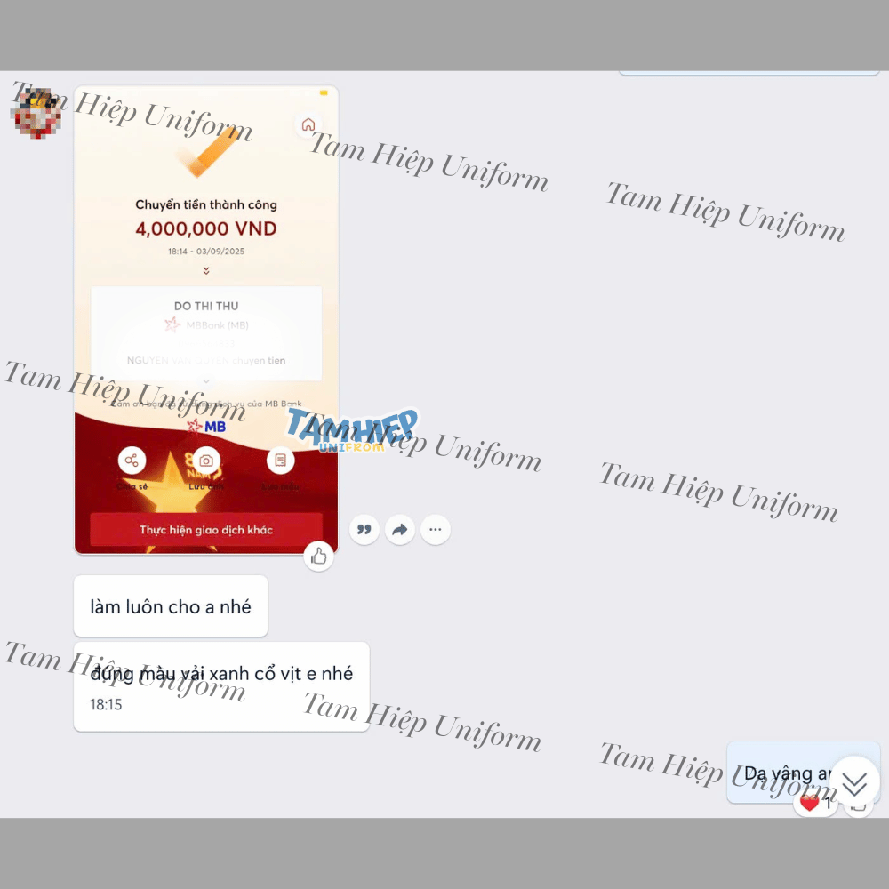 Khách hàng của Xưởng May Tam Hiệp